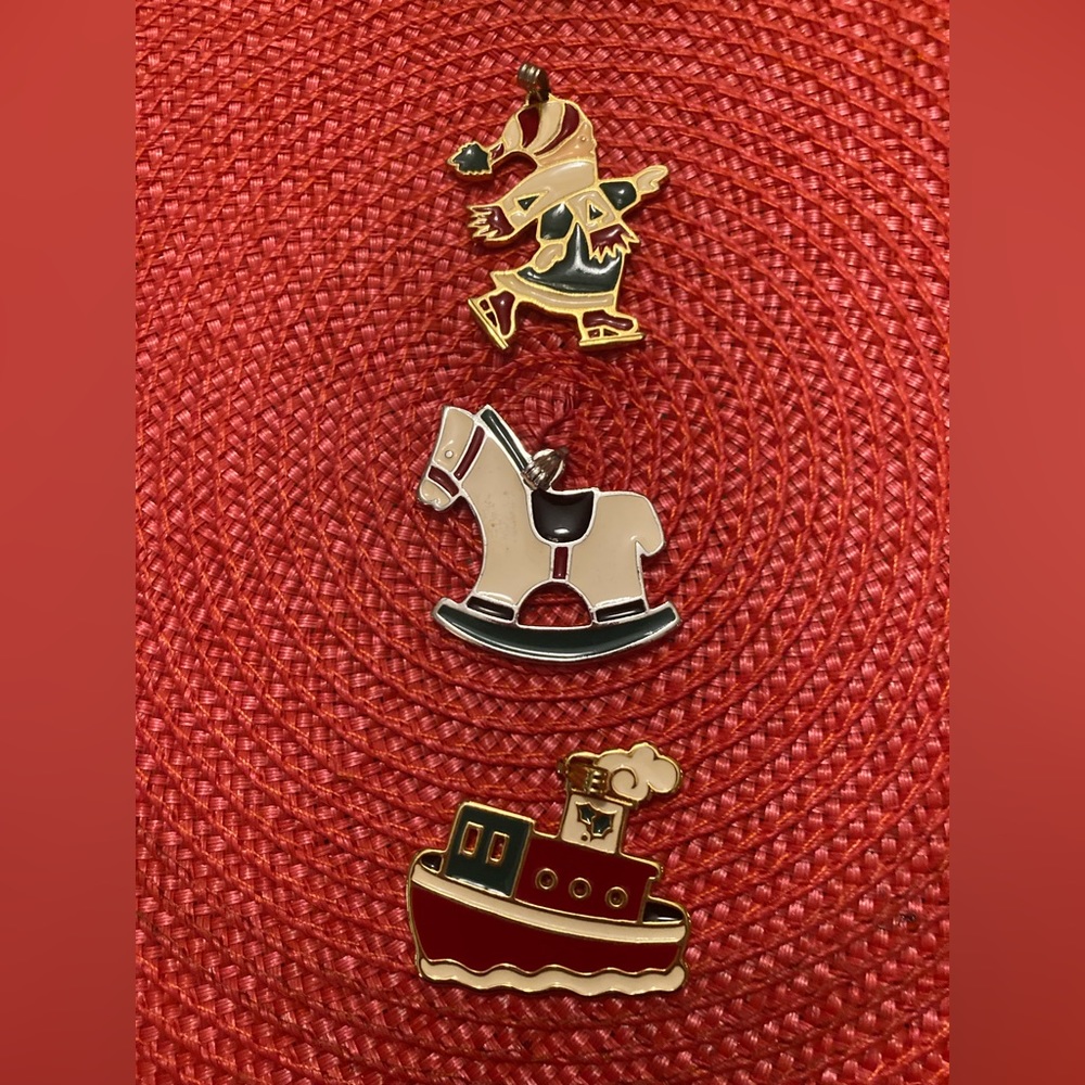 Wallace Silversmiths Set of Three Christmas Cookies Ornaments Pendants